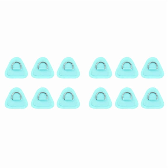 12PCS D-Ring Patch for Inflatable Boat Kayak Dinghy , D-Ring PVC Patch Stand-Up Paddleboard Canoe Rafting Green