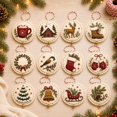 thumbnail image 1 of 12PCS DIY Felt Christmas Ornament Kit,Hand Embroidery Christmas Ornaments kit, Beginner Craft Set for Adults, Hanging Set, Cross Stitch Pattern, Decoration Making Materials, D, 1 of 5