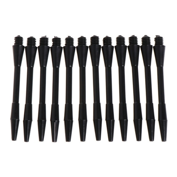 12PCS Dart Shafts Black Short Dart Stems Nylon Ring Grip Dart Harrow Dart Pole Rod Medium Darts Corner Leisure Accessory
