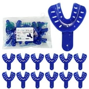 12PCS Dental Grade Disposable Perforated Plastic Dental Impression Trays by VASTMED | Plastic Materials Teeth Holder Dental Central Supply for Oral Tools