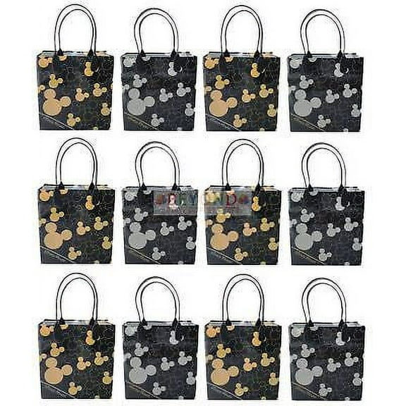 12PCS Disney Mickey Mouse Head Logo Party Favor Goodie Gift Birthday Loot Bags