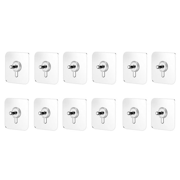 12PCS Drill Free Adhesive Hooks,Upgraded Picture Hangers Without Nails,Nail Free Wall y8035