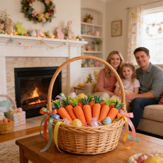 12PCS Easter Artificial Carrot-Simulation Multiple Size Spring Foam Carrots Vegetables,Fall Harvest Thanksgiving Plastic Carrot for Home Kitchen Party DIY Decor 2.76x1.38in