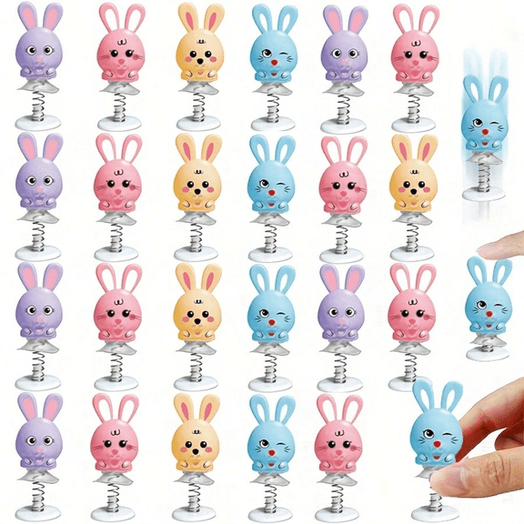 12PCS Easter Jumping Popper Toys,Easter Spring Launchers Toys,Easter Bunny Rabbit Basket Stuffers,Pop Up Toys,Party Favors,Classroom Prizes Rewards,Holiday Gifts For Boys And Girls-Assorted Varieties