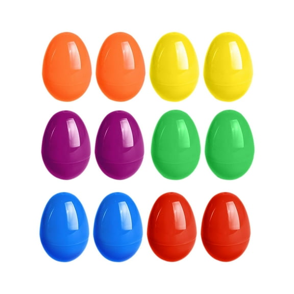 12PCS Easter Open Plastic Solid Color Eggs, 2.3In Fillable Hinged Easter Egg Hunt Favors for Party Gift Baskets & Holiday Decor