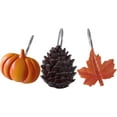 12PCS Fall Autumn Shower Curtain Hooks Rings Fall Bathroom Decor