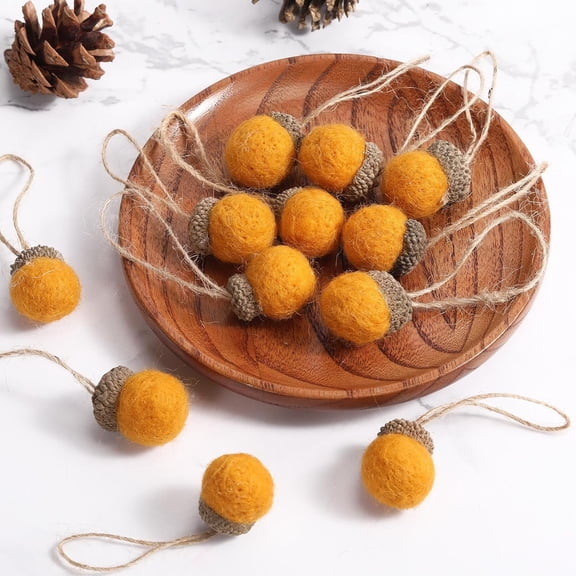 12PCS Felt Acorn Ornaments Fall Hanging Ornaments Felt Acorn Garland for TreeFarmhouse Acorn Room Woodland Party Decor for Fall Christmas