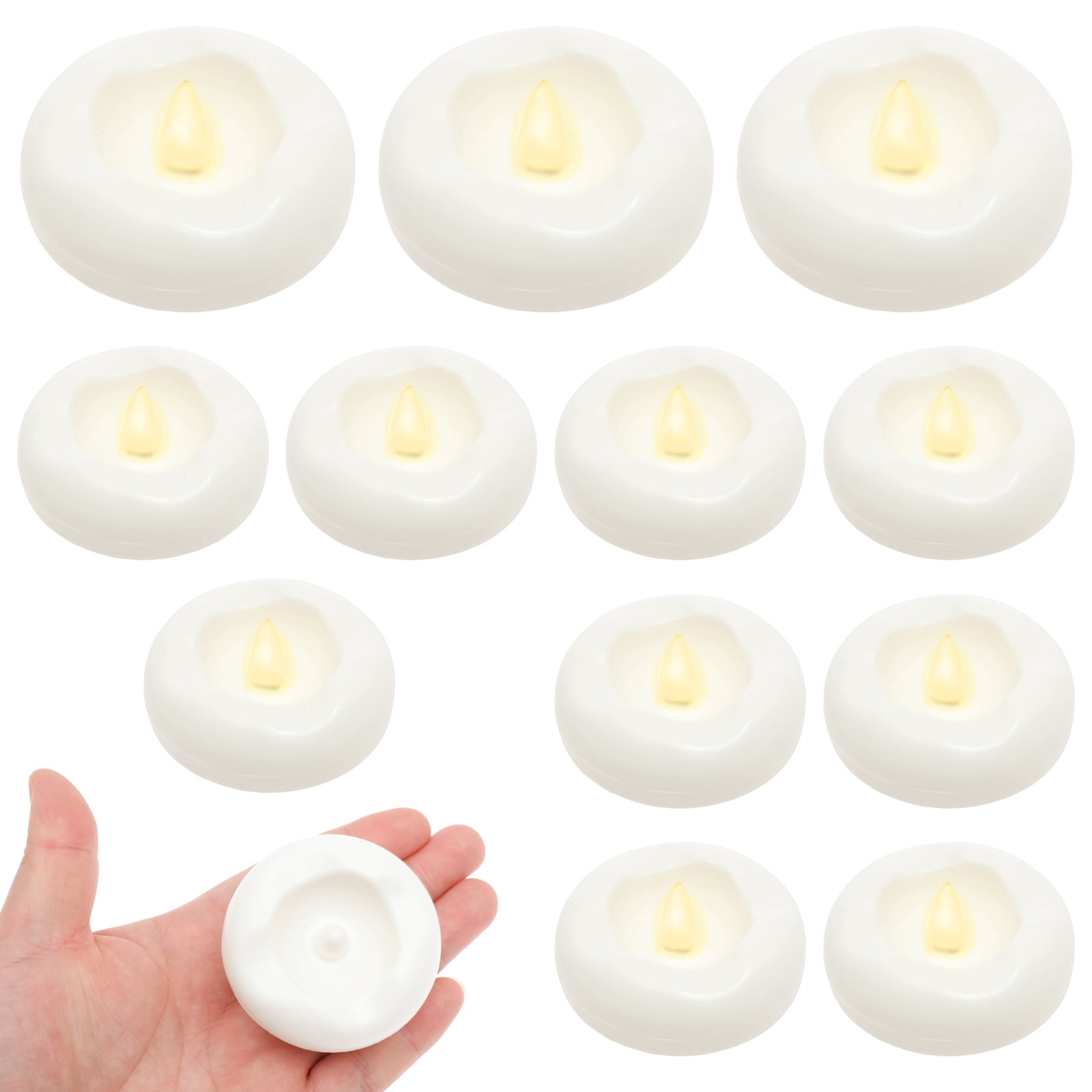 12PCS Flameless LED Floating Candles, 3-Inch Plastic Battery Operated ...