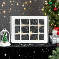 12PCS Flocked Christmas Ball Set – Holiday Onion-Shaped Velvet Ornaments, Shatterproof Baubles Easy-Hang Tree and Fireplace Decor