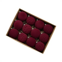 12PCS Flocked Christmas Balls - 3.1" Velvet Green Xmas Tree Ornaments Set, Shatterproof Baubles for Holiday Home Decor 2025