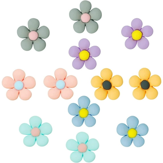 12PCS Flower Shoe Charms for Croc. Daisy. Cherry Blossoms. Flowers Cartoon Shoe Charms. Garden Shoe Decoration Accessories Women For Clogs
