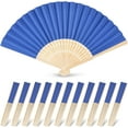 thumbnail image 1 of 12PCS Folding Paper Fans, Handheld Paper Fan Foldable Decorative Fans Blue Bamboo Fan for Summer Beach Party Dancing DIY Wall Decoration, 1 of 6