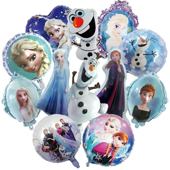 12PCS For Frozen Themed Foil Balloons - Cartoon Movie Balloon Birthday Party Decorations, Celebration Party Kit Supplies