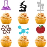 12PCS Glitter Science Themed Cupcake Toppers, Lab Equipment & STEM ...