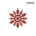 thumbnail image 1 of 12-Pack Glitter Snowflake Christmas Ornaments - Shiny Hanging Decorations for Tree, Window & Home Holiday Decor (Red, 3.9" In Dia), 1 of 7