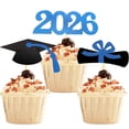 thumbnail image 1 of 12PCS Graduation Cupcake Toppers, 3 Styles Congrats Grad Cake Topper,Graduation Decorations 2026, Glittery Cap and Diploma Cake Picks for Grad Party Decor Supplies, 1 of 8