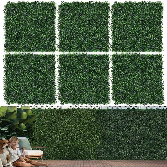 12PCS Grass Wall Panels 10x10 Artificial Grass Wall Panels Greenery Backdrop Decor Boxwood Hedge Panels Grass Wall Backdrop Panels For Party Wedding Indoor Backyard Christmas Decoration