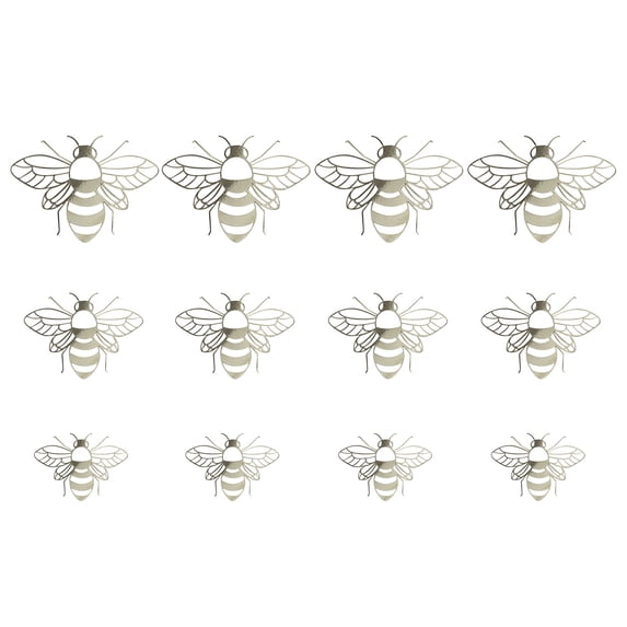 12PCS Hollow Bee Wall Stickers - Foldable Cardboard Decor, Strong Stickiness, For Party/Nursery/Home