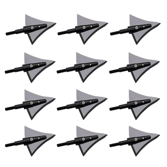 Savage Village 12PCS Hunting Broadheads Fixed Blades Stainless Steel Archery Broadheads 125 Grain