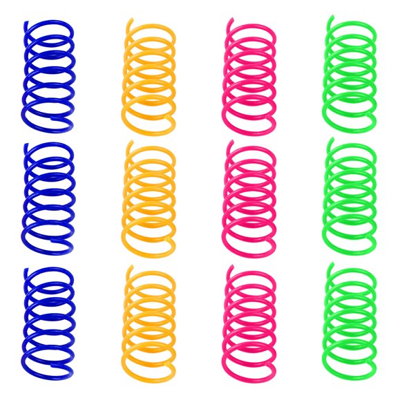 12PCS Interactive Cat Spring Toys - Durable , Coil Design - 4 Bright Colors - Encourages Exercise, Active Play - for Indoor Cats, Kittens, Fun & Fitness