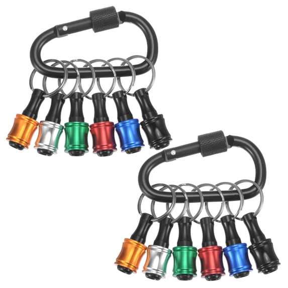 12PCS Keychain Aluminum Alloy Screwdriver Bits Holder Extension Bar Drill Screw Adapter for 1/4 in Hex Shank