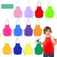 thumbnail image 1 of 12PCS Kids Artist Apron Set, Non Woven Apron with Front Pockets, 12 Colors Fabric Drawing Apron for Kitchen, Classroom, Party, Crafts and Art Painting, 1 of 9