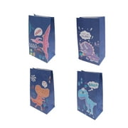 12PCS Kraft Paper Bags Dinosaur World Paper Bags Candy Gift Bags Baking Dessert Party Paper Bags