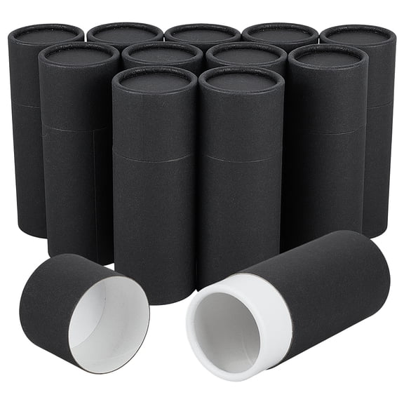 12PCS Kraft Paperboard Tubes 50ml Essential Oil Bottle Packaging Box White Tube Container with Lid