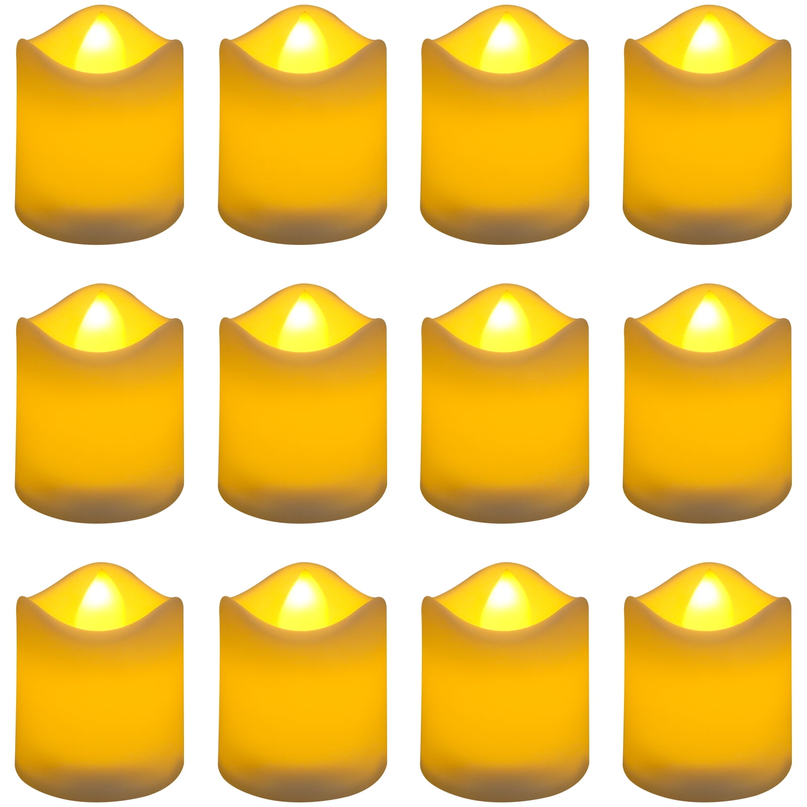 12PCS Flameless Votive Candles Electric Fake Candle Battery Operated LED Tea Lights in Warm White for Wedding, Table, Halloween,Christmas Decorations