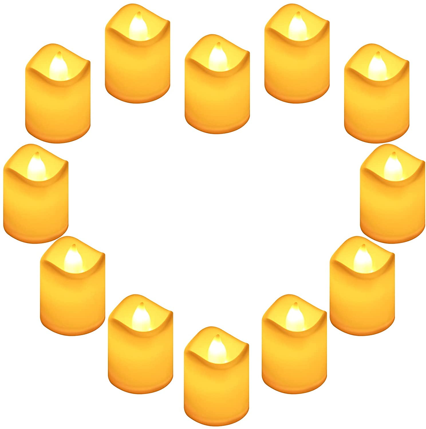 12PCS LED Tea Light Candles Realistic Flickering Battery Operated