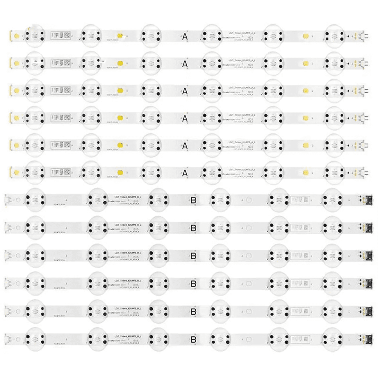 12Pcs/Set LED Backlight Strip For 82UM8070PUA 82UN8570PUC IT_82UM75_R2 Y19.5 Trident 82UM75_A B AGF30027301 AGM76891401 - 6