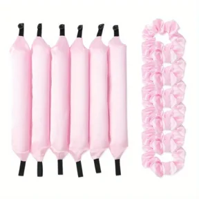 12PCS Lazy Hair Curler Set with Button Foam Rollers Big Wavy Curling Tube Foam Hair Curling Tool