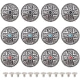 thumbnail image 1 of 1 Box 12PCS Leather Decorative Conchos Buttons 3 Colors Metal Stud Screw Back Turquoise Metal Button Replacement Zinc Alloy Buckle Rivet DIY Creativity Product Accessories for Craft Sewing, 1 of 9