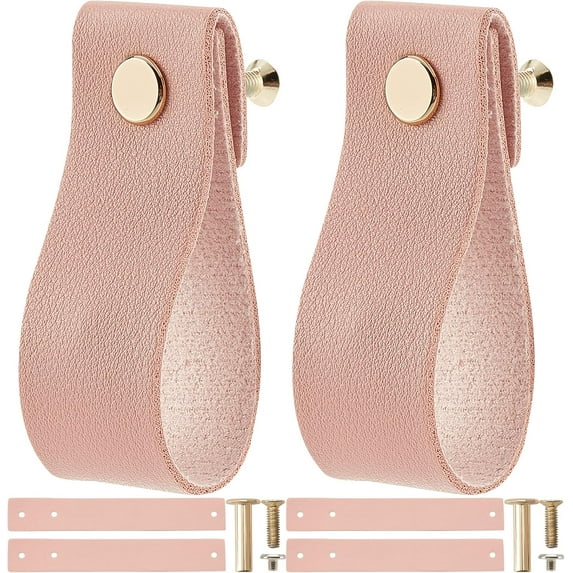 12PCS Leather Drawer Pulls Handmade Cabinet Door Wardrobe Handle DIY