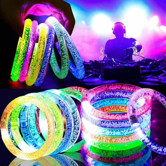 12PCS Led Glow Sticks Bracelets Glow In the Dark Party Supplies, Light Up Bracelets Glow Party Favors for Kids Adults, Party Supplies for Christmas, Halloween, Concerts, Sports Light Up Toys Gifts
