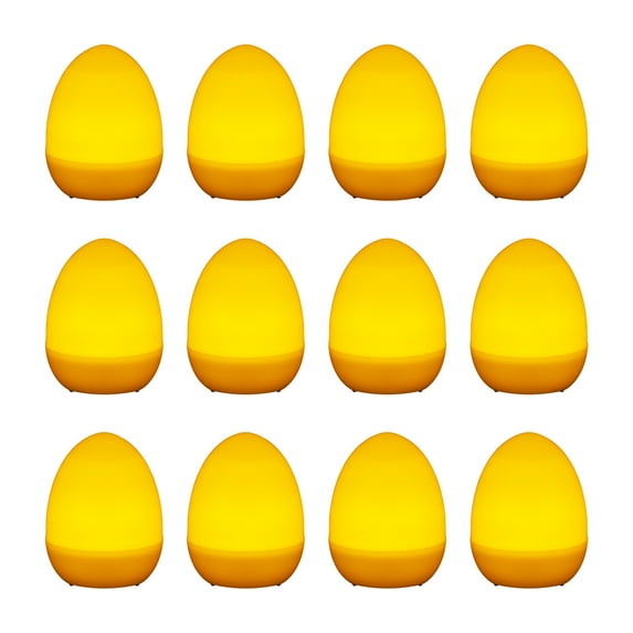 12PCS Light-Up Easter Eggs Decorative Light, 2.5x1.9" LED Eggs Ornaments Candle Light for Easter Tree, Home Decor & Party Displays