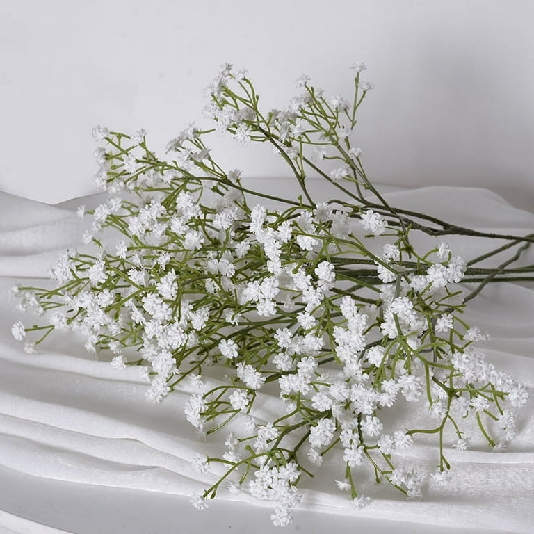 White Babys Breath Artificial Flowers Real Touch Fake Gypsophila Faux  Plants For Wedding Garland Wreath Girl Crown Flower Bonquet Diy Flores  Arrangeme