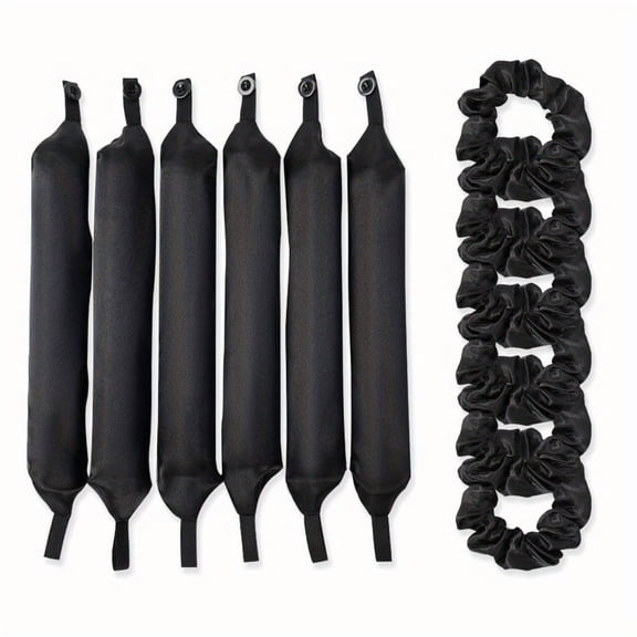 12PCS Luxury Lazy Hair Curler Set - Easy-to-Use Button Foam Rollers for Big, Bouncy, Wavy Curls - Heatless, No Damage, Time-Saving Hair Curling Tool for All Hair Types