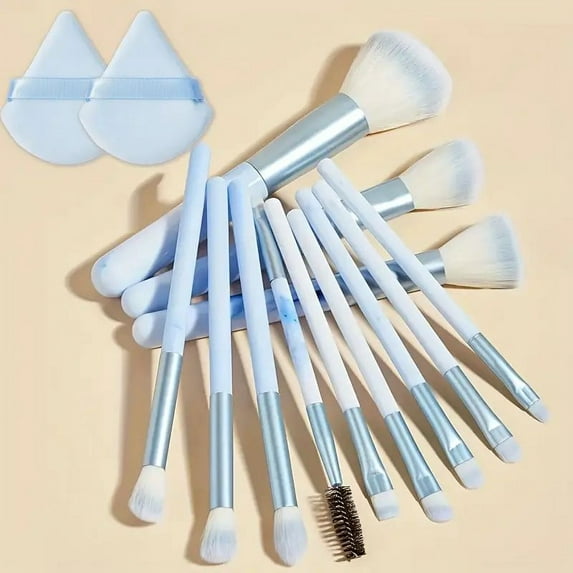 12PCS Makeup Brush Set Ultra Soft Powder Makeup Tools Beginner Point Blush Brush Concealer Brush Knife Edge Eyeliner Brus