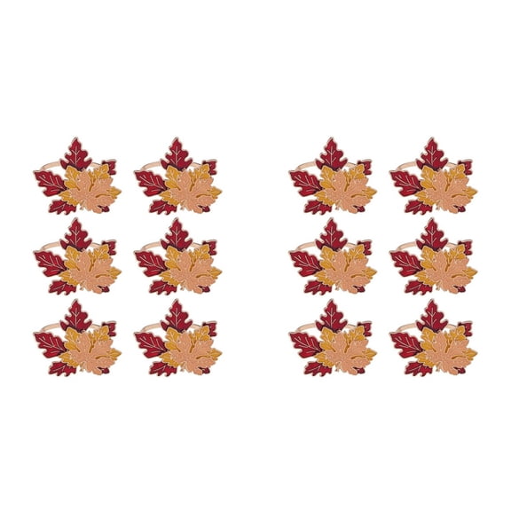 12PCS Maple Leaf Fall Napkin Rings Maple Leaf Napkin Ring Autumn Themed Maple Leaf Napkin Holder for Home Table Decor