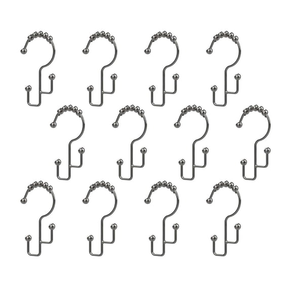 12PCS Matte Double Shower Hook, Rust Proof Metal Durable Structure, S ...