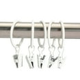 thumbnail image 1 of 12PCS Metal Drapery Shower Curtain Rings with Clips Wire Hanging Hook (White), 1 of 3
