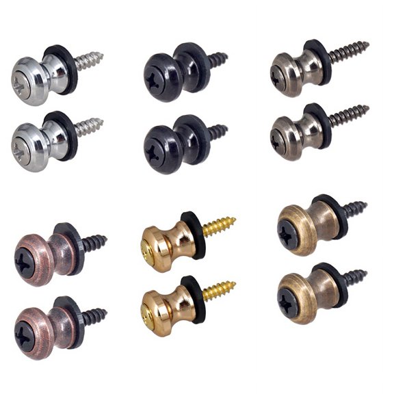 12PCS Metal Guitar Button Electric Bass Strap Locking Pegs Ukulele Buckle Lock Pins Accessories Multi Color