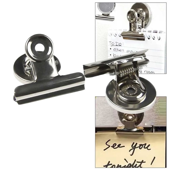 12PCS Metal Round Fridge Magnetic Clips Set - Strong Memo Holders for Fridge, Wall, and Whiteboard - Multi-Purpose Magnet Clamps for Notes, Photos, and Messages"