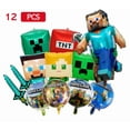 thumbnail image 1 of 12PCS Pixel Mining Game Characters Foil Balloons – Adventure Building Block Theme Party Decorations, 1 of 7