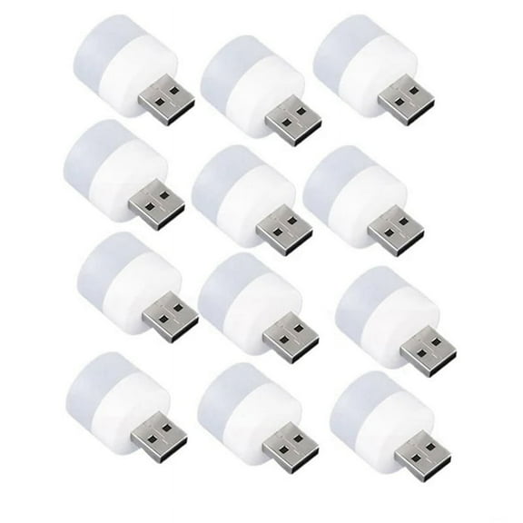 12PCS Mini USB Plug Lamp 5V Super Bright Eye Protection Book Light Computer Mobile Power Charging Small LED Light,F