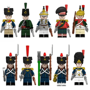 12PCS Napoleon Wars Russian Artillery Foot Guard Uhlan Soldiers Minifigures Collection Building Block Action Figures Toys Set