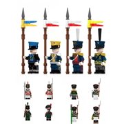 12PCS Napoleon Wars Russian Artillery Foot Guard Uhlan Soldiers Minifigures Collection Building Block Action Figures Toys Set