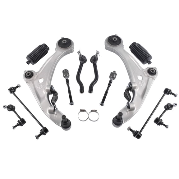 12PCS Nissan Altima Front Lower Control Arm & Tie Rod Kit - K620195/96, K750094/95, ES800358/57, EV800356 - 2007-2012 (Excl. Hybrid) & 2013 Couple