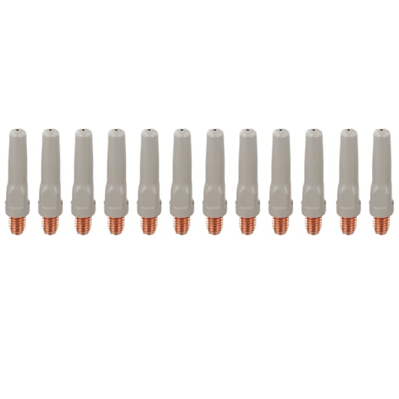 12PCS Non-Stick Coating Welding Tips 40x1.0mm Metal Nozzles for 15AK MIG Welding Torch, Gray and Copper